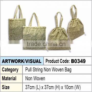 pull string non woven tote bag