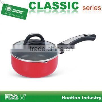 16cm Aluminum non stick milk pot with glass lid