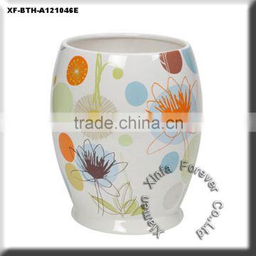 decal ceramic colorful wastebasket