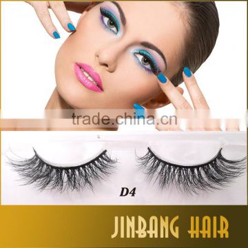 New 1 pair D4 handmade high quality 100% real mink fur individual strip thick false eyelashes