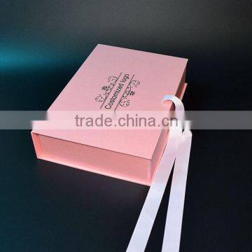 High End Beautiful Pink Flat Folding Paper Gift Box photo-4