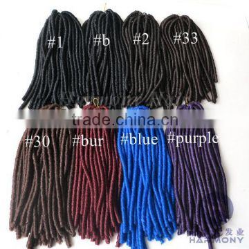 Hot sale High Quality soft dread lock synthetic braiding hair/curly synthetic braiding hair/soft dreads braids