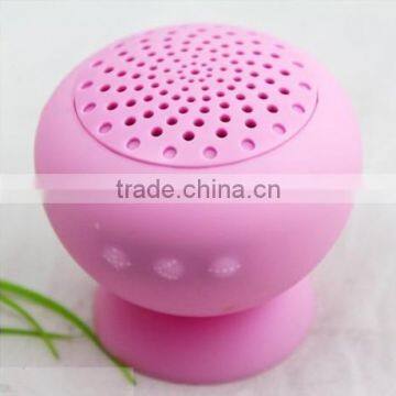 A2 Portable Bluetooth Stereo Mushroom Speaker Suction Car Handsfree Mic For Smart Phone Pink