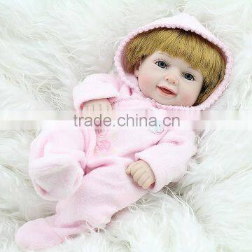 Realistic smile face doll full vinyl body wigs doll 10 inch nimi vinyl doll