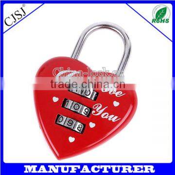 Hot sale high quality 3 digital love digital lock/love heart shaped padlock                        
                                                Quality Choice