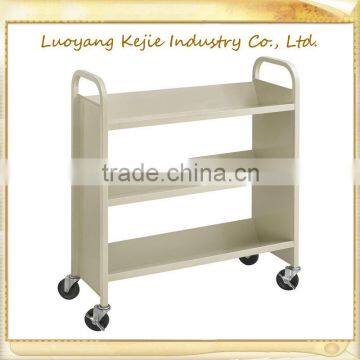 Book Cart for Teachers Home Book Trolley Fiat Book Cart Metal Bookcart/mdf & Steel 3-tier Library Book Carts Trolley Cart photo-5