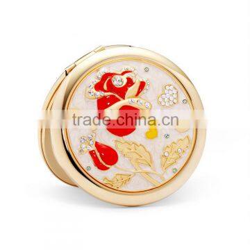 Top Fashion Ladies Favorite Flower Rose Compact Mirror