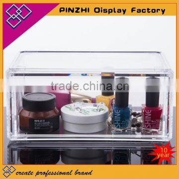 Cosmetic Organizer Makeup Drawers Display Box Acrylic Clear Cabinet Cases Set
