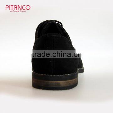 Black Swede Leather Lace-up Mens Derby Shoes photo-3