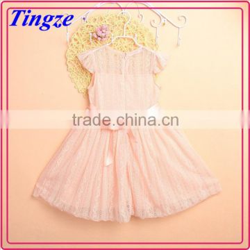 Hot fashion sleeveless bandage baby dress design girls party lace kids dress