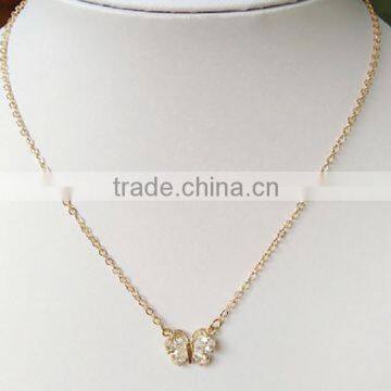 Fashionable cute diamond butterfly pendant necklace