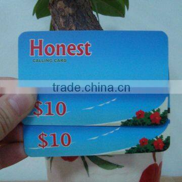 Plastic prepaid calling scratch card factory manufacturer