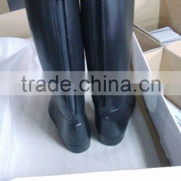 pvc leater horse riding boots with zipper