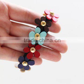 New Arrival Hot Sale Fashion Colorful Five Flowers Elastic Hair Bands Rubber Bands Headwear Hair Accessories for Girls Women photo-5