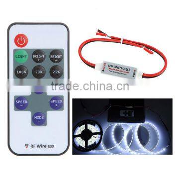 5-24V 11 Key Wireless RF Remote LED Mini Controller Dimmer for Single Color LED Strip 5050 3528