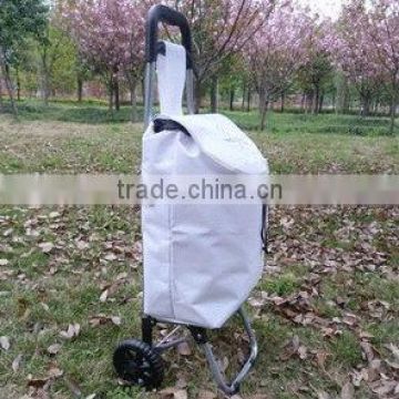 White shopping trolley bag,usable folding trolley bag.