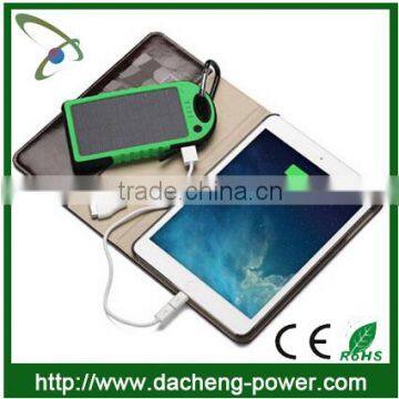 5000mAH solar mobile phone charger with hook design