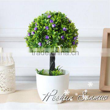 Hot sale China factory price Artificial boxwood grass ball with trunk for home decoration