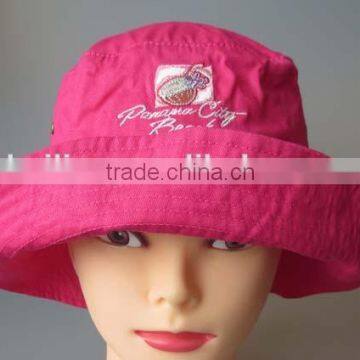 100% cotton high quality embroidery girl bucket hat,wide brim bucket hat