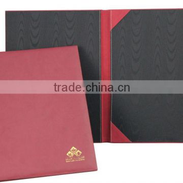 a4 leather certificate folder,hanging file folder 2014 new design/file folder conference folder with calculator holder/ folder