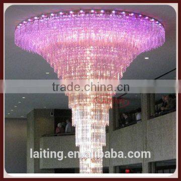 Purple crystal pendant lighting for lobby