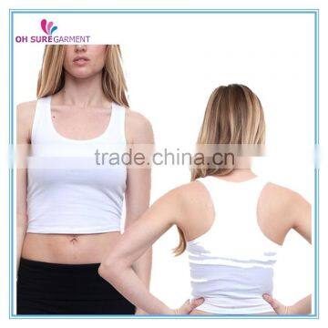 cotton/spandex womens crop racer back