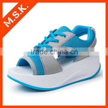 Peep-toe Low Cross Lace up Walking Sport Shoe