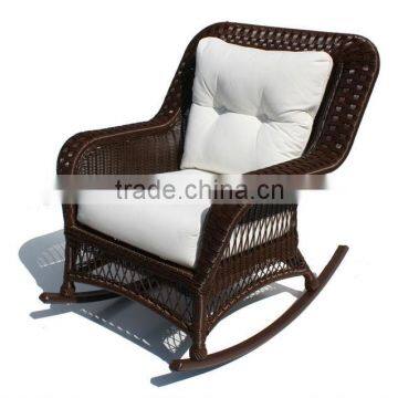 Dark Brown Outdoor Rattan Rocking Chair