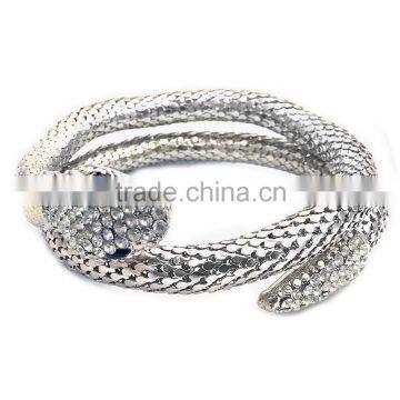 wrap around bangle with snake detail 2 large crystals for the eyes girls bangle