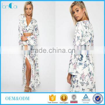 Stunning sexy v--neck full sexy floral printed blouses designs fat ladies