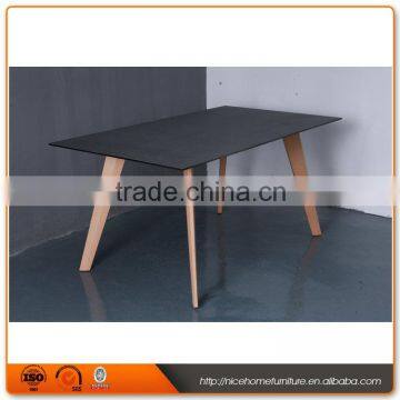 2016 NEW DESIGNS 6 Seater Tempered Glass Wood Base for Dining Table