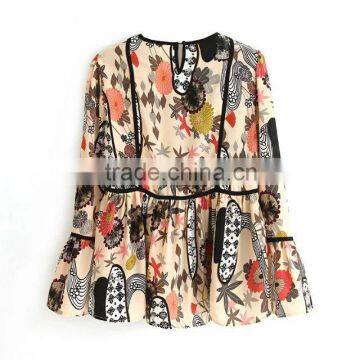 Cheap China Wholesale Clothing Online Clothing Store Long Cap Sleeve Vintage Shirt photo-2