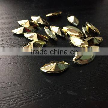 7*15mm Marquise Navette Golden Metalic Point Back Acrylic Jewels Rhinestones DIY Bracelets Chain Craft Hobby Supplier Factory photo-2