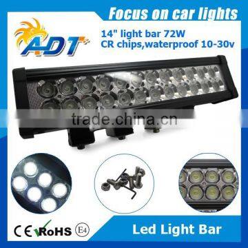 72W LED Work Driving Fog Spot Beam Light White Roof Bar Off-Road ATV UTV Lamp