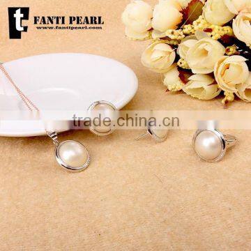 Natural seawater AAAA14-15mm white color mabe pearls for jewelry