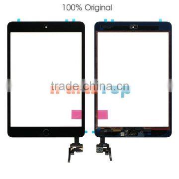 Original OEM Front Touch Panel For iPad Mini3 Mini 3 Digitizer Screen + IC Connector + Adhesive + Home Button Assembly Complete