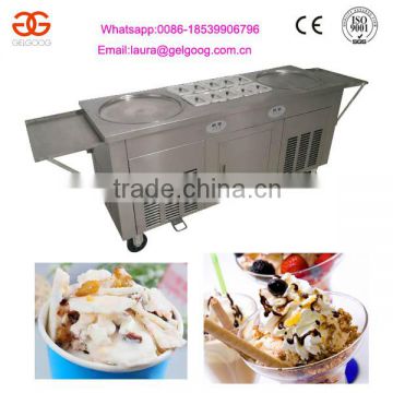 Commercial Factory Price Two Pans Ten Storage Fried Ice Cream Roll Machine