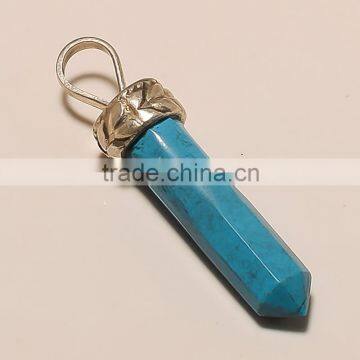 P0080-925 STERLING SILVER TURQUOISE PENDANT 2.80