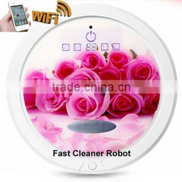Smartphone app WIFI dry and wet robot vacuum cleaner with 150ML water tank for wet and dry cleaning