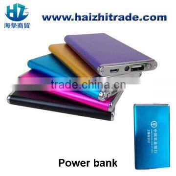 Metal Super thin 4000mah portable Power Bank for Iphone samsung htc blackberry mobile phone