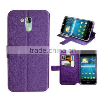 for Acer Liquid z500 case purple silk slim stand wallet leather high quality factory price