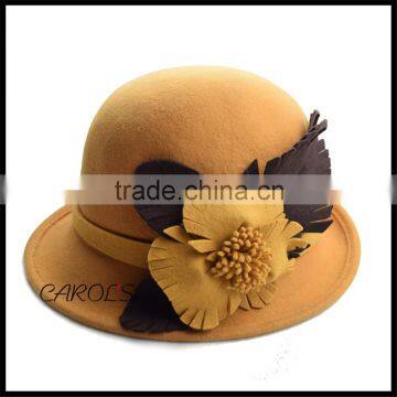 Elegant Flower Wool Felt Cloche Hats For Women Wholesale Lady Cloche Hat