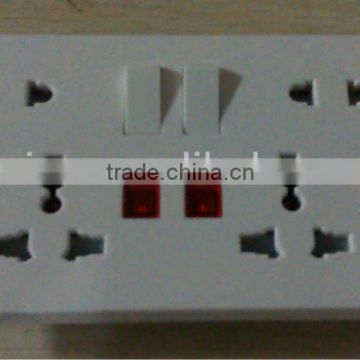 13A 2 gang Switched Socket with Neon (Multi-functional socket)