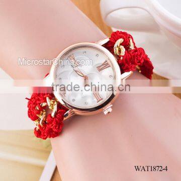 New Classic Geneva Ethnic Braided Analog Quartz Chain Roman Numerals Lady Watch photo-4