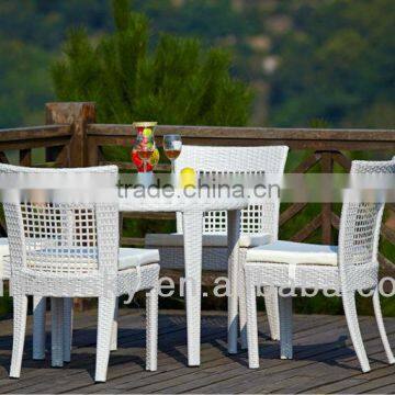 Patio rattan furniture dining table and chairs