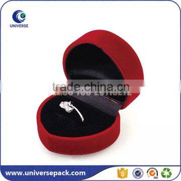 Red heart shaped velvet jewelry boxes for ring