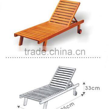 Ash Wood Swimming Pool Outdoor Garden Lounge Chair Sls-570 photo-2