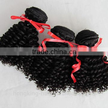 Unprocessed Virgin Brazilian Human Hair Kinky Curl Sew In Hair Weave In Stock