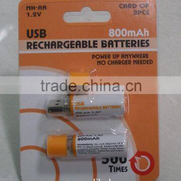 USB 1.2v AA 1450mAh NI-MH Battery Ready to Useusb Battery Charger photo-2