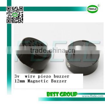 hot sell 12v 75DB 12mm wire piezo buzzer FBMT1210